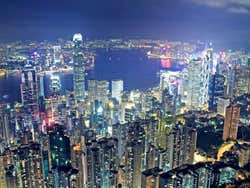 Vista dal Victoria Peak di sera